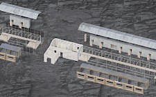 UHB-HUB | Sprengisometrie Wohngebäude von Leon Vöckler