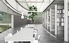 Atmosphärische Darstellung Bibliothek von Joschua Gosslar